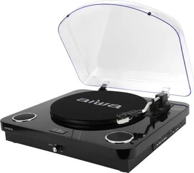Obrázok produktu pre Aiwa GBTUR-120BK/MKII čierny gramofón, digitalizátor, Bluetooth, 3 rýchlosti