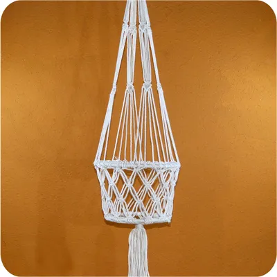 Produktbild von Makramee Blumenampel Hängeampel geknotet, Knüpftechnik Pflanzen-hänger Planthanger, Boho Vintage Shabby Chic geknüpft, klein
