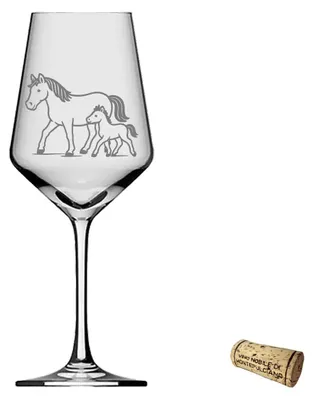 Produktbild von Weinglas Pferd mit Fohlen 350ml spülmaschinenfest elegantes Design für Weinliebhaber