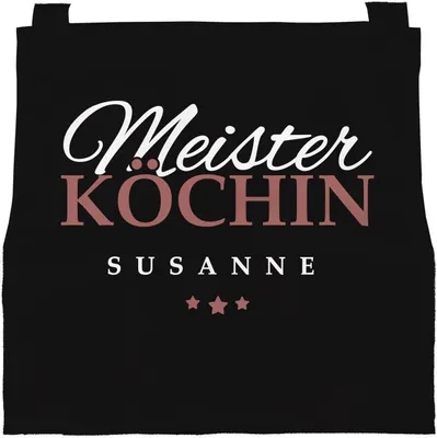 Produktbild von personalisierte Kinderschürze mit Namen Meisterkoch Küchenschürze, Kochschürze Jungen Mädchen Kinder SpecialMe Damen schwarz 6-10 Jahre