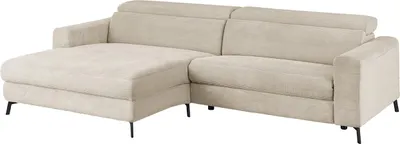Produktbild von KAWOLA Sofa LAISKA Ecksofa Cord cremeweiß Longchair links