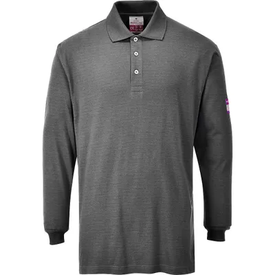 Produktbild von Portwest FR10 Flammhemmendes, antistatisches Langarm Poloshirt Grey Gr. L