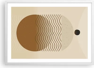 Produktbild von Gerahmtes Poster - Weißer Rahmen - Abstraktion Geometrie Minimalismus - 70x50 cm - Wand Bild - Wanddeko - Wandbilder - Kunstposter - Wandposter - Bilderrahmen - Bilder - Kunstdruck - P2WAA70x50-5043