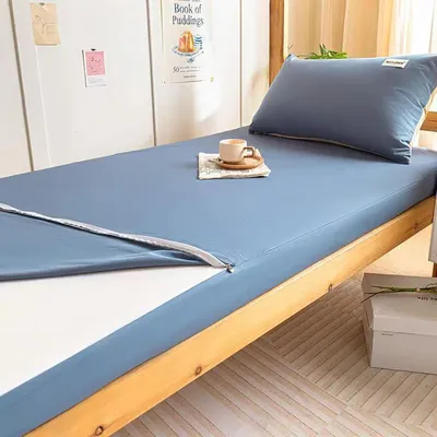 Obrázek produktu pro Potah na futonovou matraci, 100 % praná bavlna, prodyšný, se zipem, pro tloušťku 10 cm, 50 x 100 cm