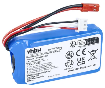 Produktbild von vhbw Akku kompatibel mit BEC Stecker für Modellbau z.B. Racing Car, Helikopter, Flugzeug (1500mAh, 7,4V, Li-Polymer, 68 x 34 x 18,5 mm)