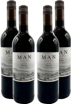 Produktbild von MAN Rotwein - 4er Set - 4x 0,75L (14% Vol) - Jan Fiskaal Merlot - Südafrika- [Enthält Sulfite]