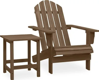 Obrázek produktu pro Zahradní židle Adirondack se stolkem masivní jedle hnědá