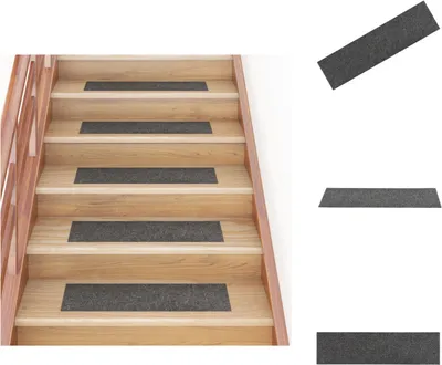 Obrázok produktu pre vidaXL Samolepiace rohože na schody 15 ks 76x20 cm sivo-hnedé - Rohože na schody