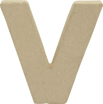 Produktbild von Décopatch 5x Pappmaché Kraft, Buchstabe v 1,5x8,5x8,5cm Kartonbraun AC834C