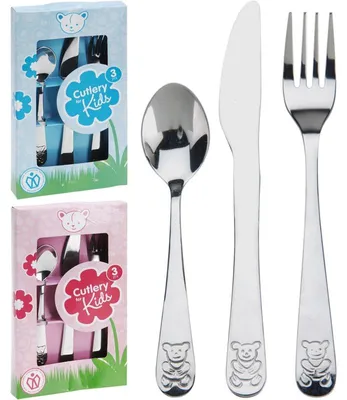 Immagine prodotto di Set di posate per bambini in acciaio inox, 3 pezzi, 115x19x197 mm