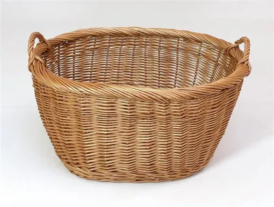 Produktbild von großer Weidenkorb mit Griffen, oval, 60x40x32 cm, Wäschekorb, Spielzeugkorb, Aufbewahrungskorb