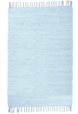 Produktbild von Handgeflochtenes Teppich - hellblau - 100% Baumwolle - 40 x 60 cm