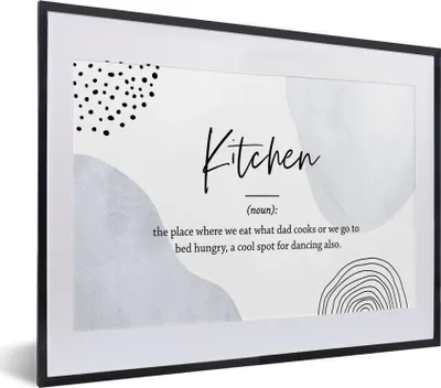 Produktbild von MuchoWow® Gerahmtes Poster Sprichwörter - Küche - Papa - Zitate - Definition Küche 40x30 cm - Poster mit Schwarzem Bilderrahmen Wandposter Rahmen Foto Bilder - Bilderrahmen - Poster im Rahmen