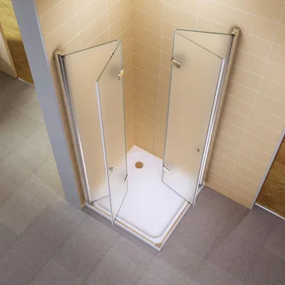 Produktbild von i-flair Falttür Duschkabine 115x115x190 cm aus satiniertem 6 mm Sicherheitsglas - DK99