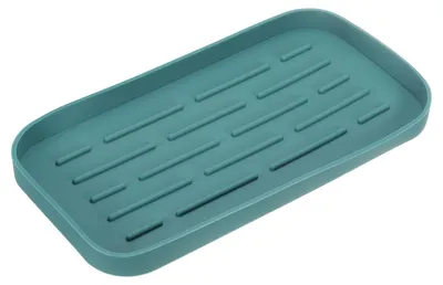 Productafbeelding van Siliconen opbergbak voor keukenspullen - Antislip opbergplaats voor afwasbenodigdheden - Donkergroen