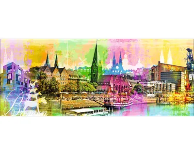 Produktbild von Glasbild Bremen Wahrzeichen II 80x30 cm