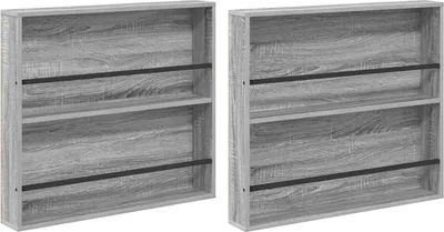Image de Étagère à magazines 2 pcs Gris Sonoma 80 x 12 x 70 cm
