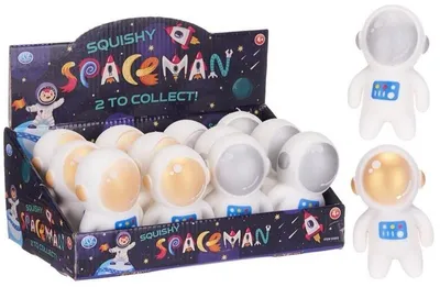 Produktbild von 1 x Squishy Spaceman 12cm, Quetschie Raumfahrer, 1 aus 2 Farben