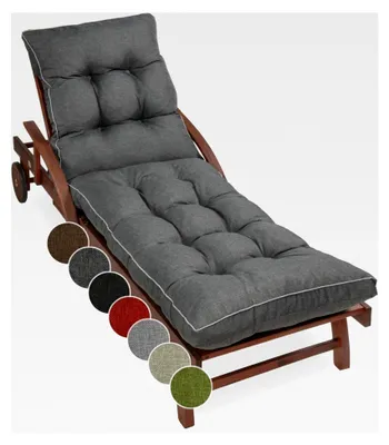 Produktbild von Liegenauflage 200 x 60 - Auflage für Gartenliege extra dick 13 cm - Outdoor, wasserdicht, UV-beständig - Polster für Sonnenliege - Kissen Anthrazit