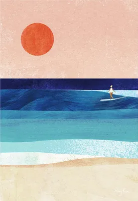 Immagine prodotto di Henry Rivers - stampa "Surf Girl", carta PM6951 (50 cm x 40 cm) (Bunt)