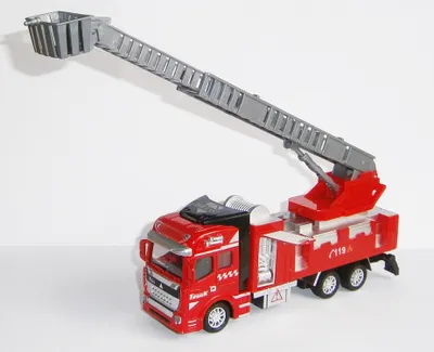 Produktbild von FEUERWEHRAUTO 19cm Feuerwehr Truck Auto Löschfahrzeug Spielzeug 09 (mit Korbleiter)