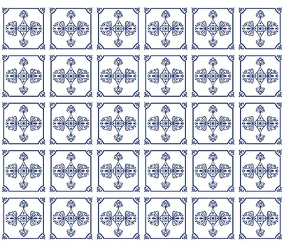 Image de Autocollants muraux imitation carrelage pour la cuisine et la salle de bains – 30 autocollants imitation carrelage de Delft – 30 autocollants de 15 x 15 cm