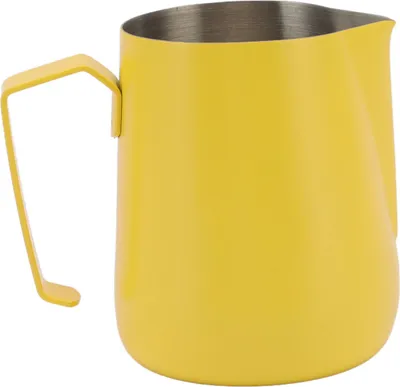 Obrázek produktu pro 450 ml konvička na napěnění mléka z nerezové oceli 304, parní konvička, napěňovač mléka pro kavárny a domácnosti, žlutá