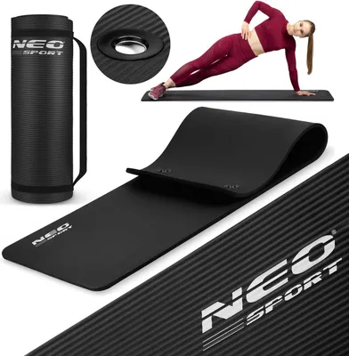 Zdjęcie produktu dla Mata do ćwiczeń z otworami gruba 183 x 60 cm Neo-Sport - 192000 czarna