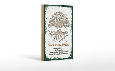 Produktbild von Holzschild  Wir sind Familie alles zusammen, 18 x 12 cm, Holzschilder Spruch Glück Weisheit