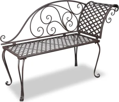 Imagen del producto de La tumbona de jardín Living Store, de 128 cm, fabricada en acero con acabado en color marrón antiguo
