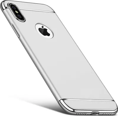 Produktbild von Handy Hülle Schutz Case für Apple iPhone X Bumper 3 in 1 Cover Chrom Etui Silber