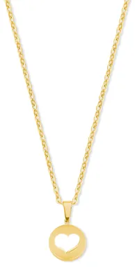 Produktbild von CO88 Collection 8CN-26444 Stahlkette mit Anhänger – Herz – 15 mm – 40+5 cm – Ankerglieder – 1,5 mm – Geschenk für sie – Stahl – Silberfarben