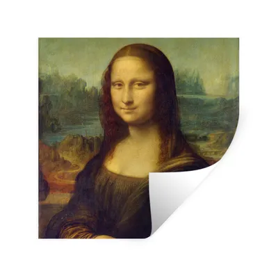 Produktbild von MuchoWow® Wandtattoo Wandsticker Wandaufkleber Mona Lisa - Leonardo da Vinci 100x100 cm Selbstklebend und Repositionierbar - Wierderverwendbar - Selbstklebend