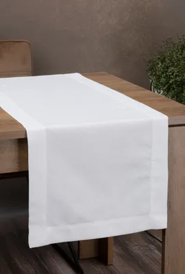 Produktbild von Festliche Tischdecke Tischdekoration ELLEN weiß silber 40x140