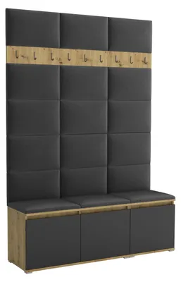 Produktbild von Garderobe LUTON 3 ANTHRACITE 16– Farbe Anthrazit, moderner Schrank 40x150x213 cm, funktionale Lösung für den Flur, Garderobeschrank, Flurmöbel