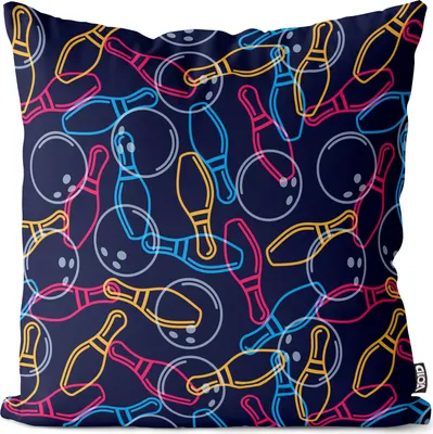 Produktbild von VOID Bowling Muster Grafik Pin Kissenbezug Kissenhülle sofa couch wohnzimmer dekoration wasserfest Outdoor Garten Kissen bezug deko