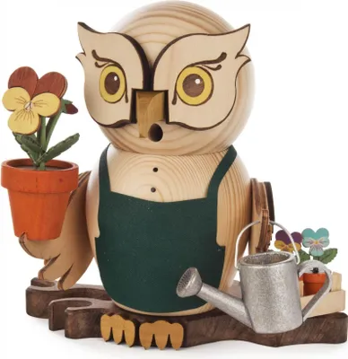 Zdjęcie produktu dla Figurka palacza sowa ogrodnik wysokość 16cm NOWOŚĆ