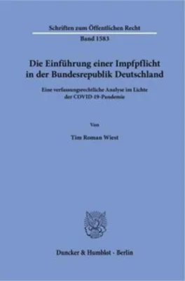 Obrázek produktu pro Die Einführung einer Impfpflicht in der Bundesrepublik Deutschland