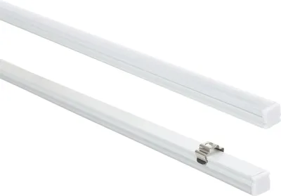 Produktbild von Aluminiumprofil Aufbau 8x8 mit für LED Streifen bis 6 mm Weiß 2 m Halbtransparent