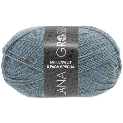 Produktbild von Lana Grossa - Meilenweit 6-fach 150g Tweed 9227 jeansblau meliert