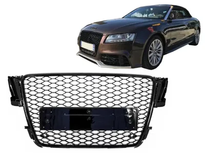 Imagen del producto de Rejilla para AUDI A5 8T, modelo 2008-2011, con diseño RS5, sin emblema, color brillante.