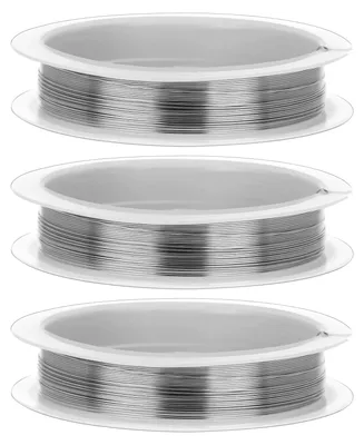 Basteldraht 0,4 mm x 10 m, 3 Rollen Silber
