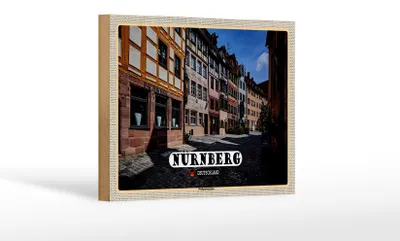 Produktbild von Holzschild Städte Nürnberg Weißgebergasse 18x12 cm Geschenk