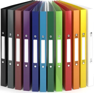 Produktbild von ACROPAQ Ordnersystem, 12 Ringe, A4 Format, ideal für Büros und Schule, robust und langlebig, perfekte Organisation für Dokumente und Unterlagen.
