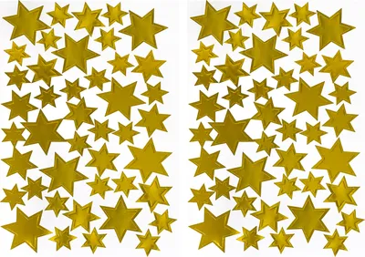Produktbild von Oblique Unique 86 Sterne Sticker Stern Aufkleber für Weihnachten Weihnachtsdeko Geschenkdeko Basteln Glänzend - gold