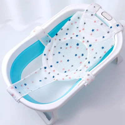 Produktbild von Baby-Badewannennetz, rutschfestes Netz, bequemes Stütznetz für den Baby-Badesitz mit 5 Sicherheitsstützecken für Babys und Neugeborene