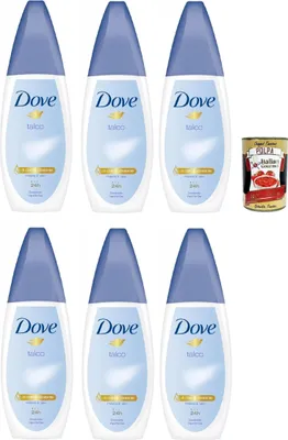 Produktbild von Dove Deodorante Vapo Talco, Deodorant Kein Gas 24h Talkum-Duft - Deo 6x 75ml + Italian Gourmet polpa 400g