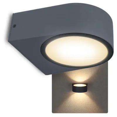 Produktbild von SSC-LUXon LIMO Außenwandleuchte E27 anthrazit-grau IP44 – Außenlampe inkl. LED Glühbirne 4W warmweiß – Up Down Haustürlampe für Outdoor