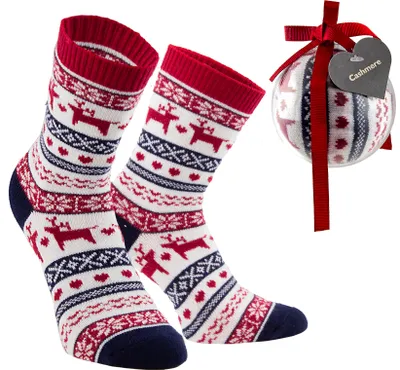 Immagine prodotto di BRUBAKER coppia di calzini in cashmere touch con gingilli natalizi Taglia unica 36-41