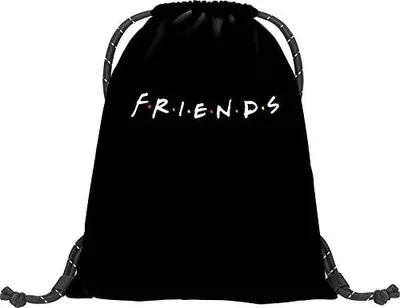 Zdjęcie produktu dla Worek gimnastyczny friends poliester czarny dla dziewczyny chłopca szkoła